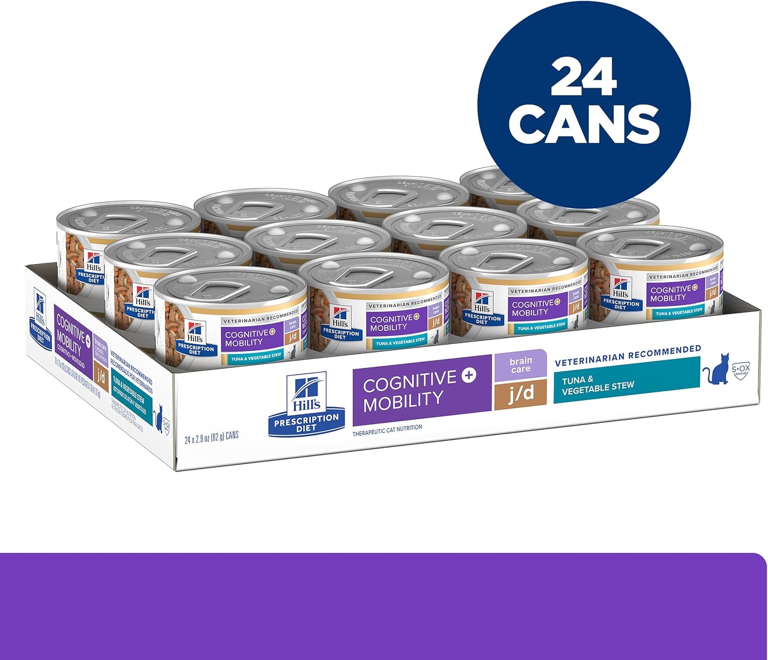 image:imageHills Prescription Diet Brain Care jd Joint Care Wet Cat Food Vegetable amp Tuna Stew 29 oz Cans 24Pack