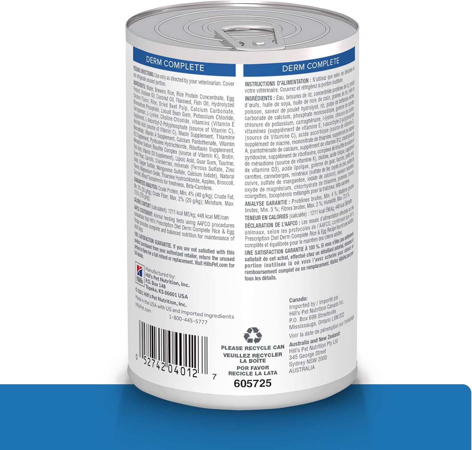 image:imageHills Prescription Diet Derm Complete EnvironmentalFood Sensitivities Wet Dog Food Rice amp Egg 13 oz Cans 12Pack
