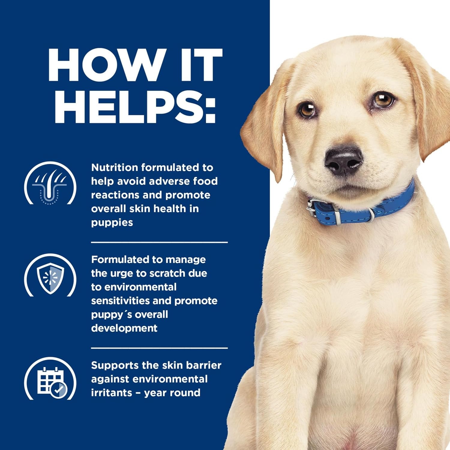 image:imageHills Prescription Diet Derm Complete Puppy EnvironmentalFood Sensitivities Dry Dog Food Rice amp Egg 143 lb Bag