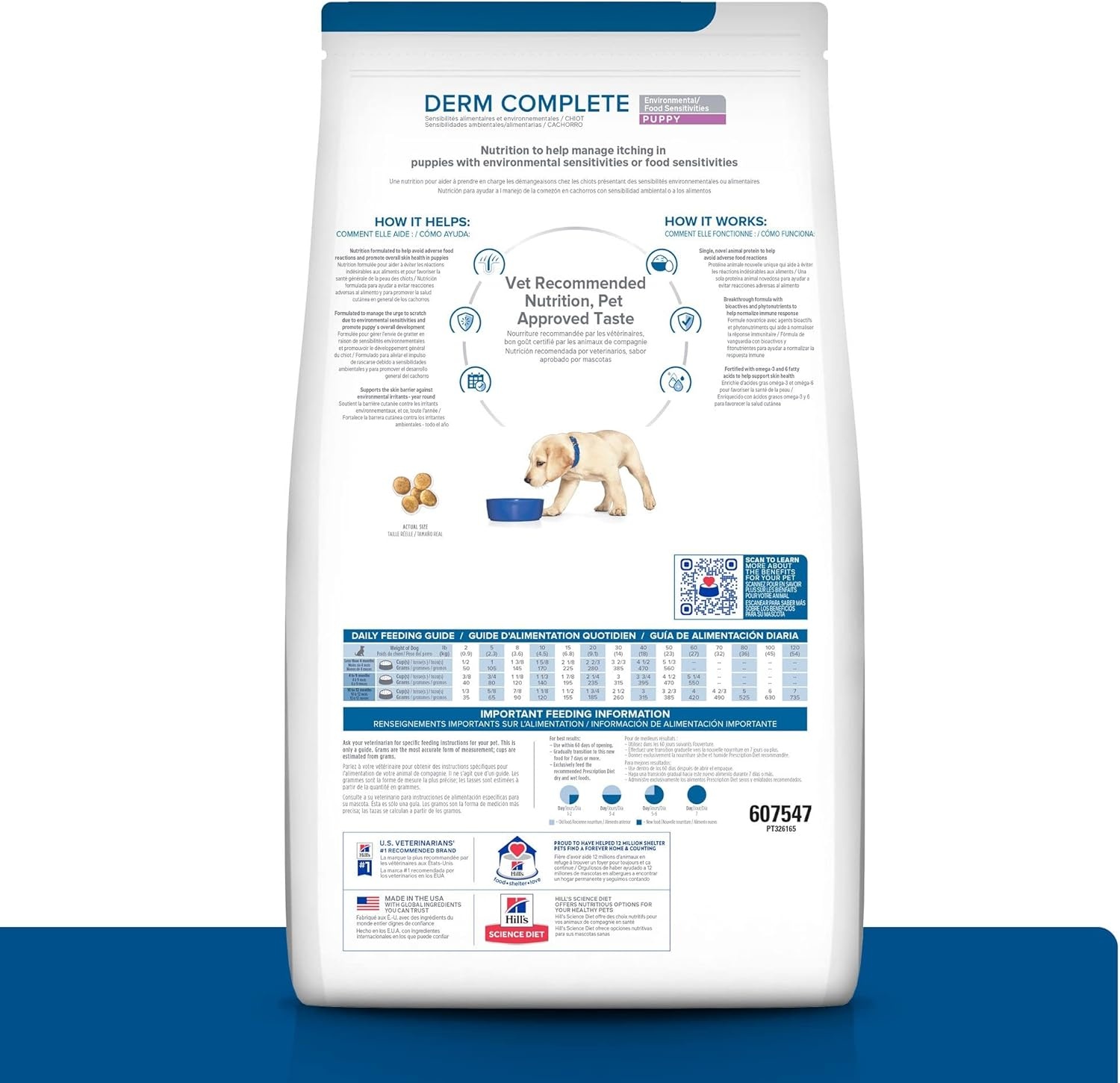 image:imageHills Prescription Diet Derm Complete Puppy EnvironmentalFood Sensitivities Dry Dog Food Rice amp Egg 143 lb Bag
