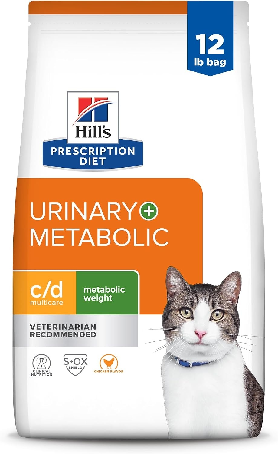 image:imageHills Prescription Diet cd Multicare Metabolic Weight Dry Cat Food Chicken 12 lb BagChicken