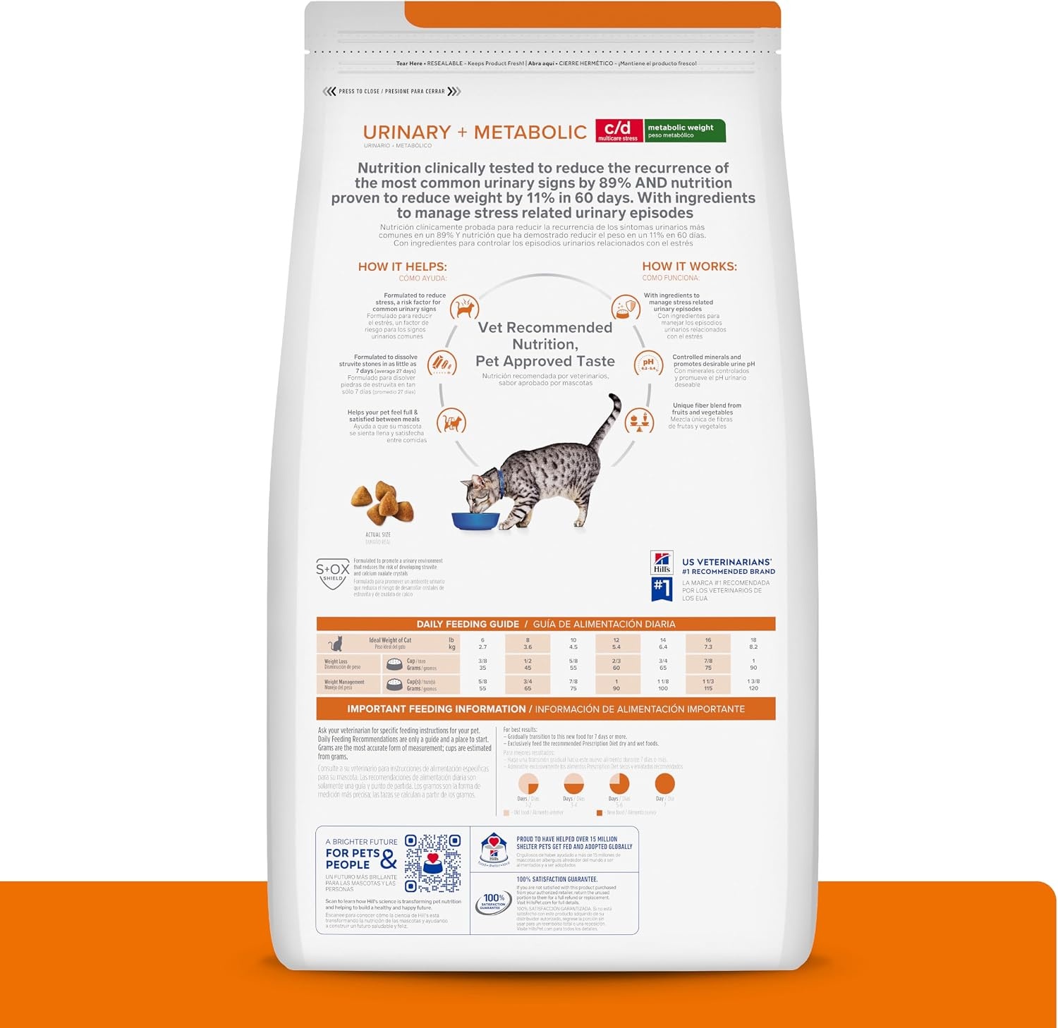 image:imageHills Prescription Diet cd Multicare Stress Metabolic Weight Dry Cat Food Chicken 635 lb Bag