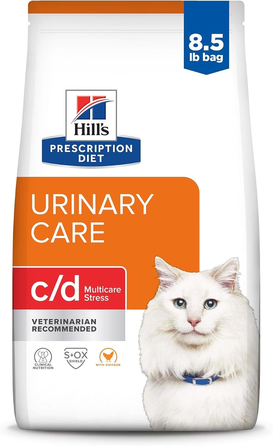 image:imageHills Prescription Diet cd Multicare Stress Urinary Care Dry Cat Food Ocean Fish 85 lb BagChicken