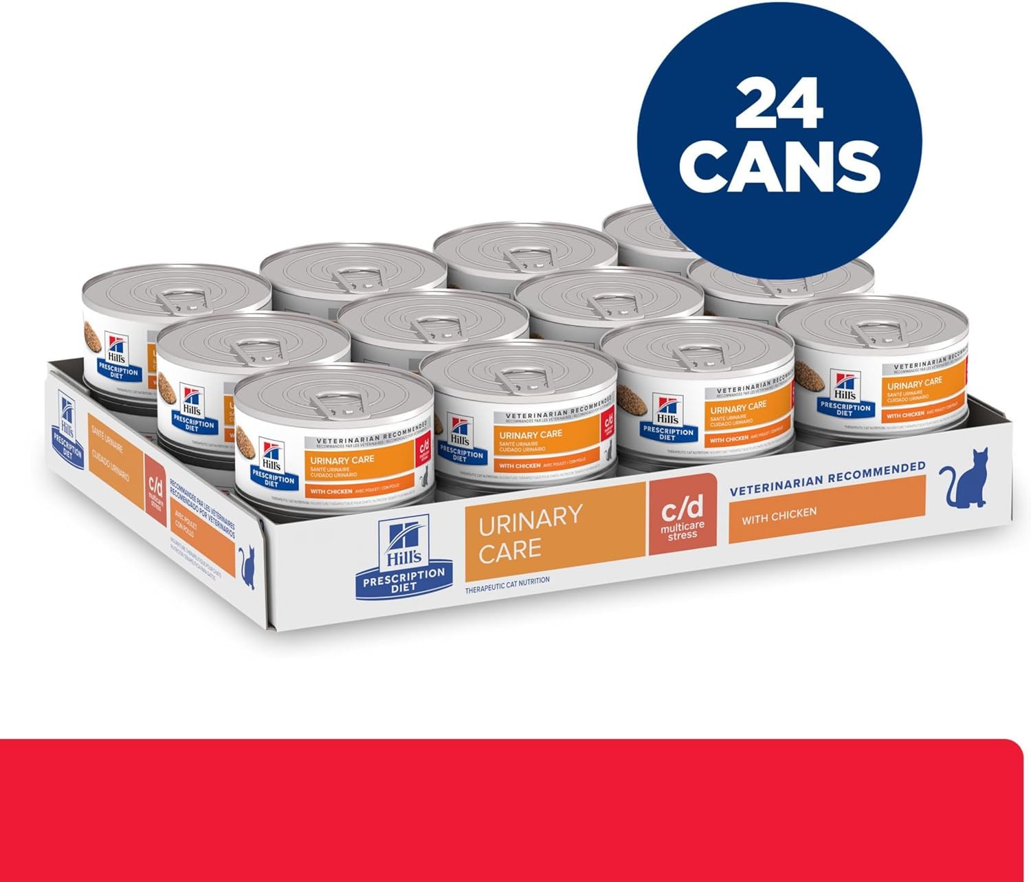 image:imageHills Prescription Diet cd Multicare Stress Urinary Care Wet Cat Food Chicken 55 oz Cans 24PackChicken