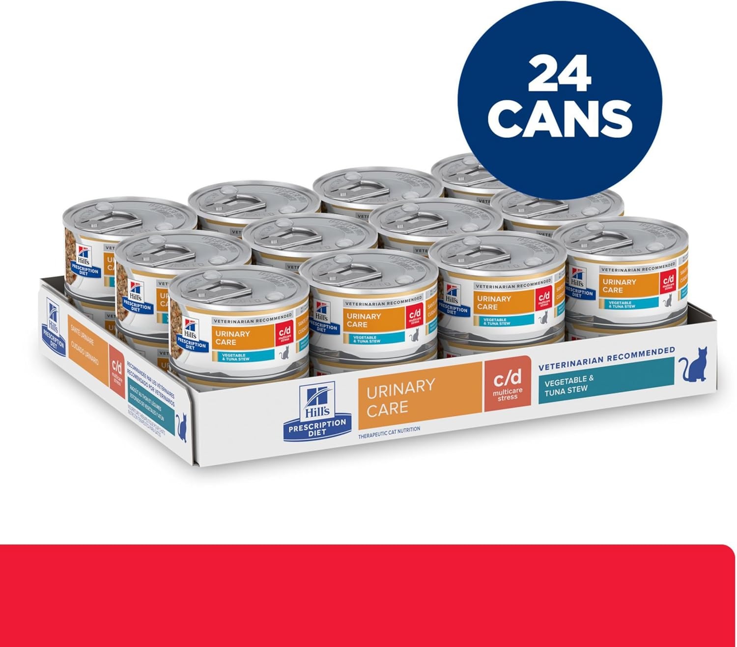 image:imageHills Prescription Diet cd Multicare Stress Urinary Care Wet Cat Food Chicken 55 oz Cans 24PackVegetable Tuna Stew