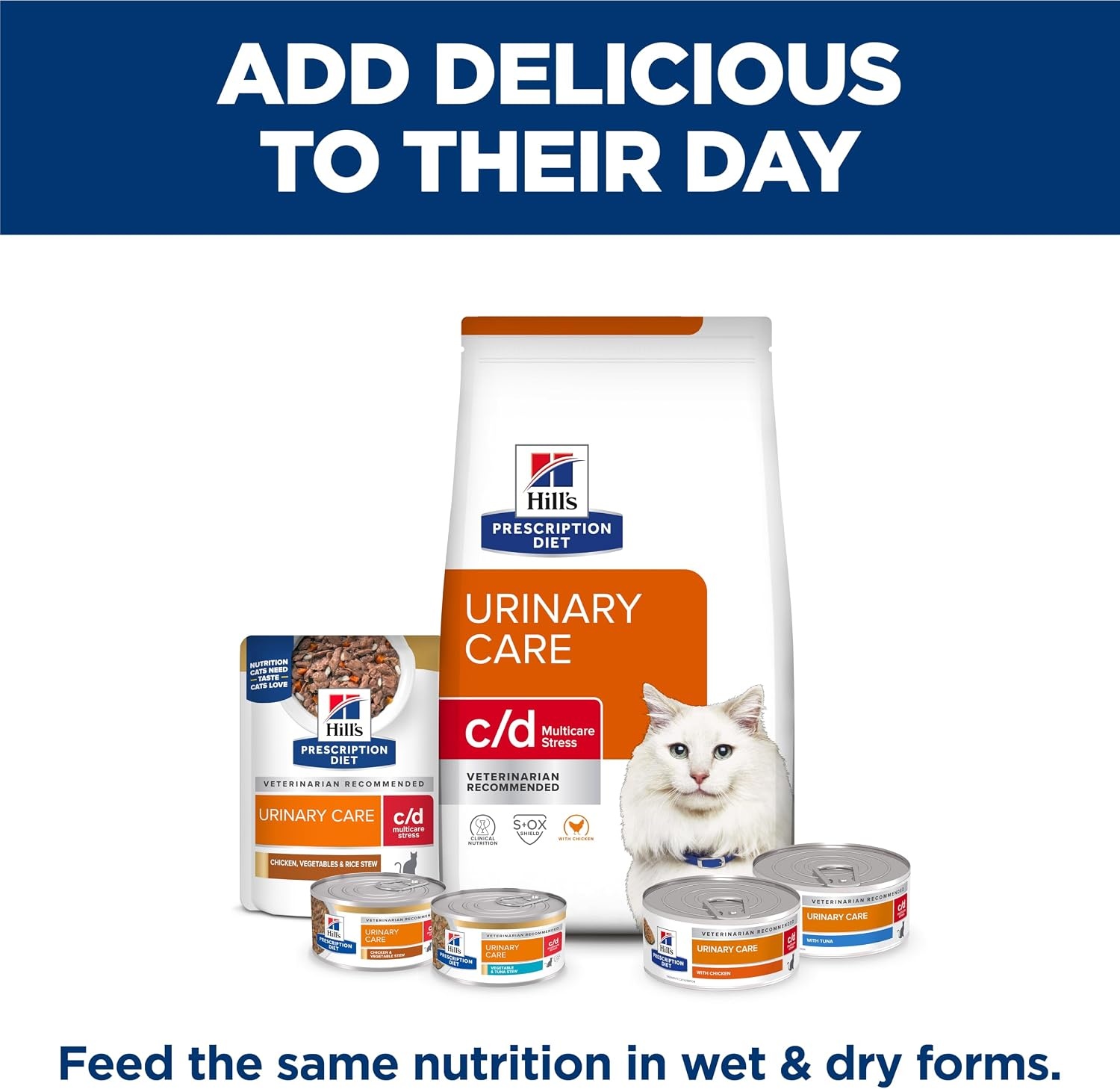 image:imageHills Prescription Diet cd Multicare Stress Wet Cat Food Vegetables Tuna amp Rice Stew 28 oz Pouches 24PackVegetable Tuna Rice Stew