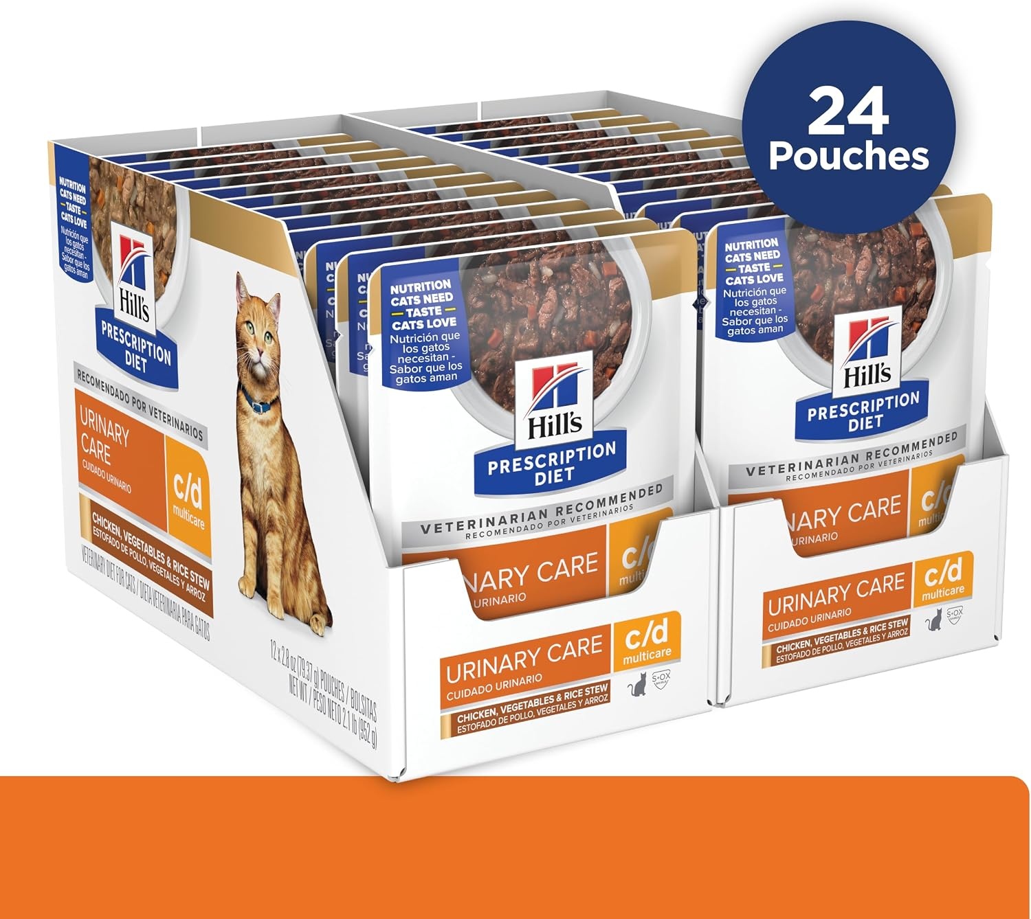 image:imageHills Prescription Diet cd Multicare Wet Cat Food Carrots Tuna amp Rice Stew 28 oz Pouches 24PackChicken Vegetable Rice Stew