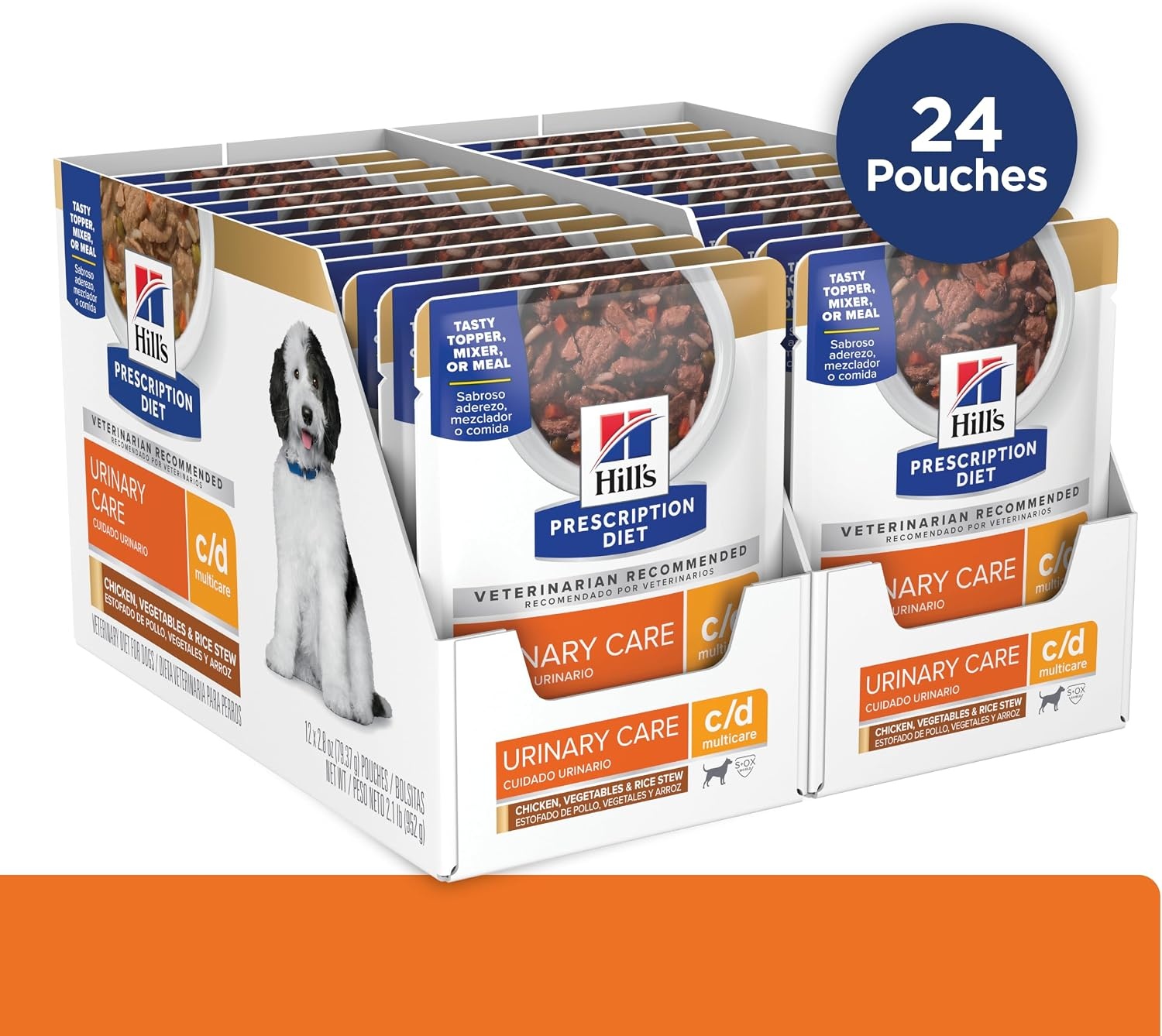 image:imageHills Prescription Diet cd Multicare Wet Dog Food Chicken Vegetables amp Rice Stew 28 oz Pouches 24Pack