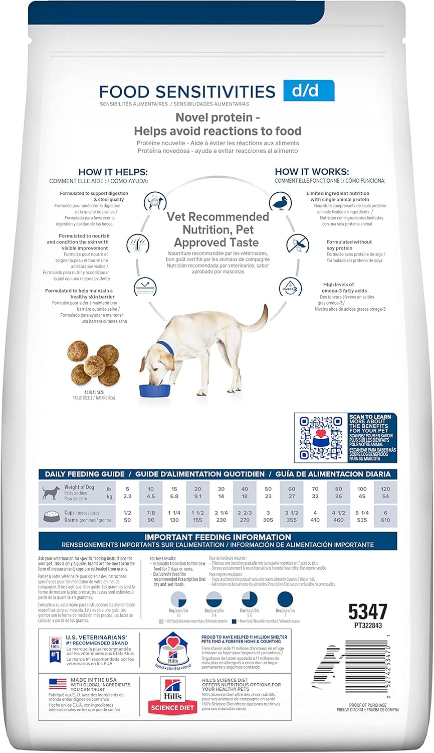 image:imageHills Prescription Diet dd Food Sensitivities Dry Dog Food Potato amp Venison 8 lb BagPotato Duck