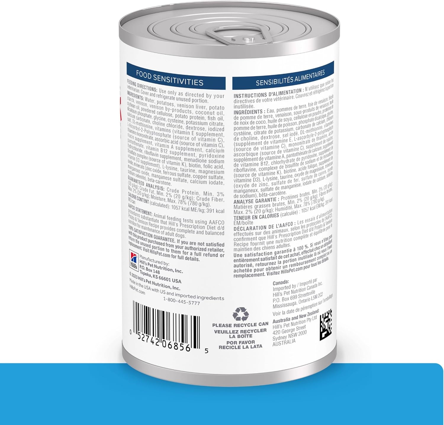 image:imageHills Prescription Diet dd Food Sensitivities Wet Dog Food Duck 13 oz Cans 12PackPotato Venison