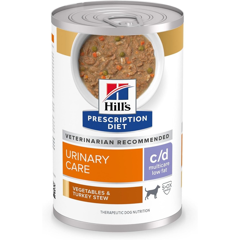 image:imageHills Prescription Diet cd Multicare Low Fat Urinary Care Wet Dog Food Vegetables amp Turkey Stew 125 oz Cans 12Pack