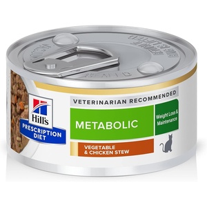 HILL’S PRESCRIPTION DIET Metabolic Weight Management Wet Cat Food, Vegetable & Chicken Stew, 2.9 oz. Cans, 24-Pack(Vegetable & Chicken Stew)