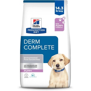 Hill’s Prescription Diet Derm Complete Puppy Environmental/Food Sensitivities Dry Dog Food, Rice & Egg, 14.3 lb. Bag