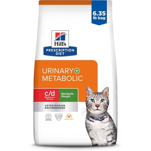 Hill’s Prescription Diet c/d Multicare Stress + Metabolic Weight Dry Cat Food, Chicken, 6.35 lb. Bag