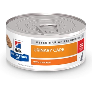 Hill’s Prescription Diet c/d Multicare Stress Urinary Care Wet Cat Food, Chicken, 5.5 oz. Cans, 24-Pack(Chicken)