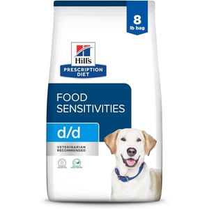 Hill’s Prescription Diet d/d Food Sensitivities Dry Dog Food, Potato & Venison, 8 lb. Bag(Potato & Duck)