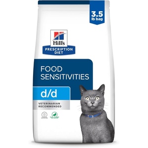 Hill’s Prescription Diet d/d Food Sensitivities Venison & Green Pea Formula Dry Cat Food, Veterinary Diet, 8.5 lb. Bag(Duck & Green Pea)