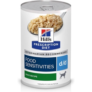 Hill’s Prescription Diet d/d Food Sensitivities Wet Dog Food, Duck, 13 oz. Cans, 12-Pack(Duck)