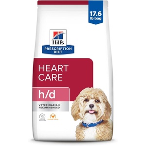 Hill’s Prescription Diet h/d Heart Care Dry Dog Food, Chicken, 17.6 lb. Bag