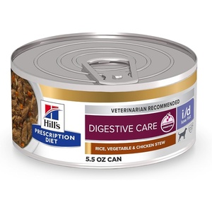 Hill’s Prescription Diet i/d Low Fat Digestive Care Wet Dog Food, Rice, Vegetable, & Chicken Stew, 5.5 oz. Cans, 24-Pack(Rice  Vegetable  & Chicken Stew)