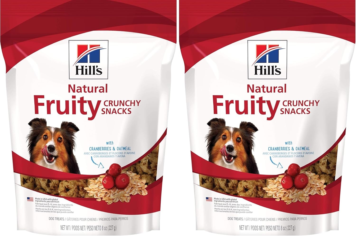 image:imageHills Natural Fruity Snacks Crunchy Dog Treats Cranberries amp Oatmeal 8 oz BagCranberries Oatmeal