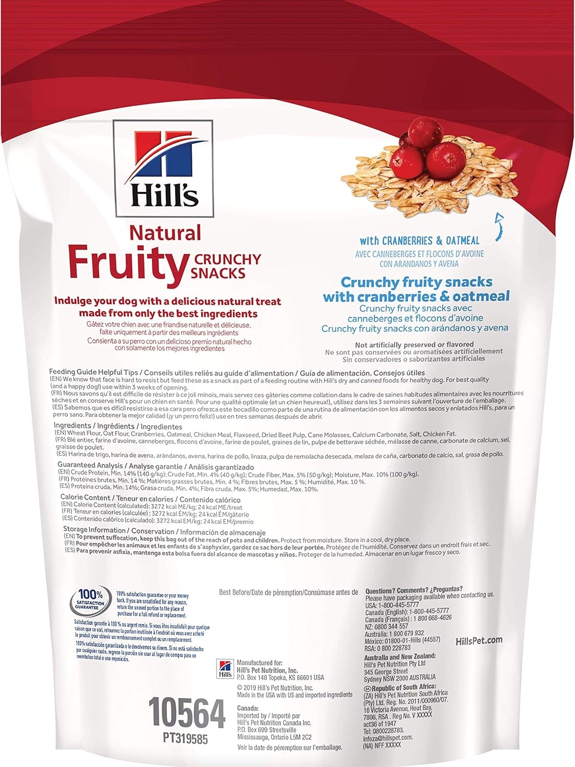 image:imageHills Natural Fruity Snacks Crunchy Dog Treats Cranberries amp Oatmeal 8 oz BagCranberries Oatmeal