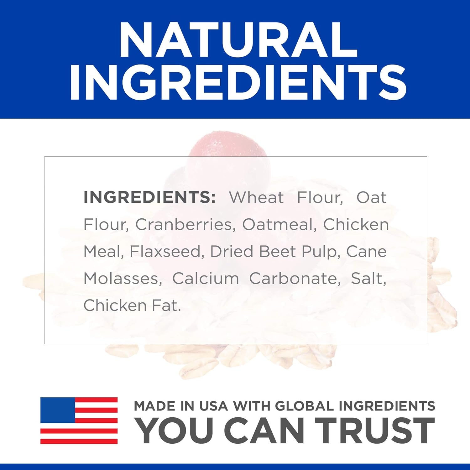 image:imageHills Natural Fruity Snacks Crunchy Dog Treats Cranberries amp Oatmeal 8 oz BagCranberries Oatmeal