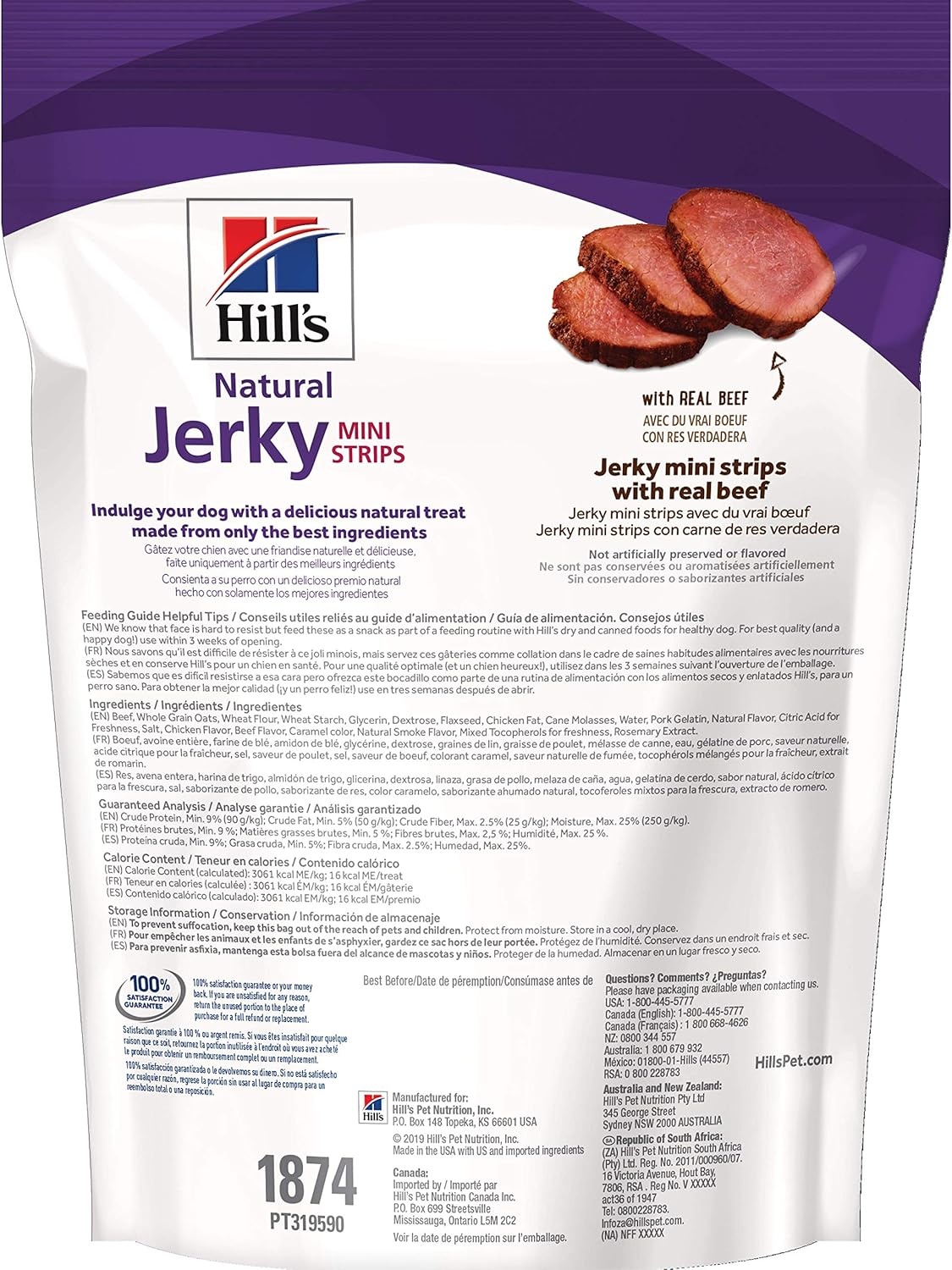 image:imageHills Natural Jerky MiniStrips Dog Treats Chicken 71 oz BagBeef