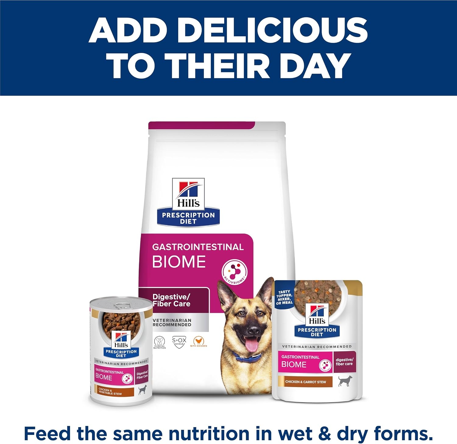 image:imageHills Prescription Diet Gastrointestinal Biome Wet Dog Food Chicken amp Carrot Stew 28 oz Pouches 24Pack