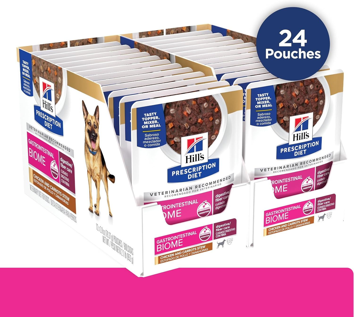 image:imageHills Prescription Diet Gastrointestinal Biome Wet Dog Food Chicken amp Carrot Stew 28 oz Pouches 24Pack