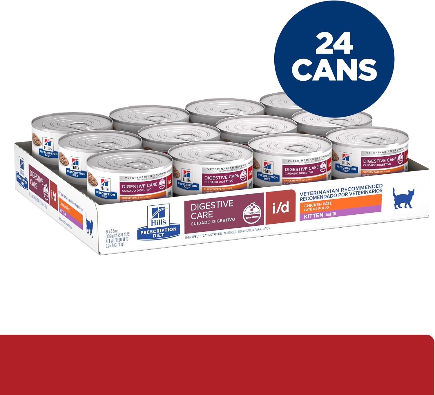 image:imageHills Prescription Diet id Digestive Care Kitten Wet Cat Food Chicken 55 oz Cans 24Pack