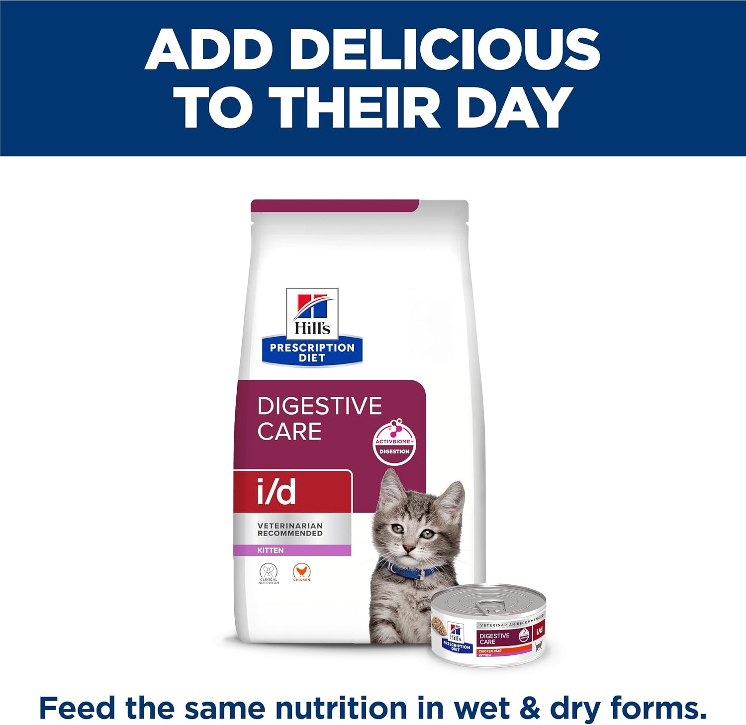 image:imageHills Prescription Diet id Digestive Care Kitten Wet Cat Food Chicken 55 oz Cans 24Pack