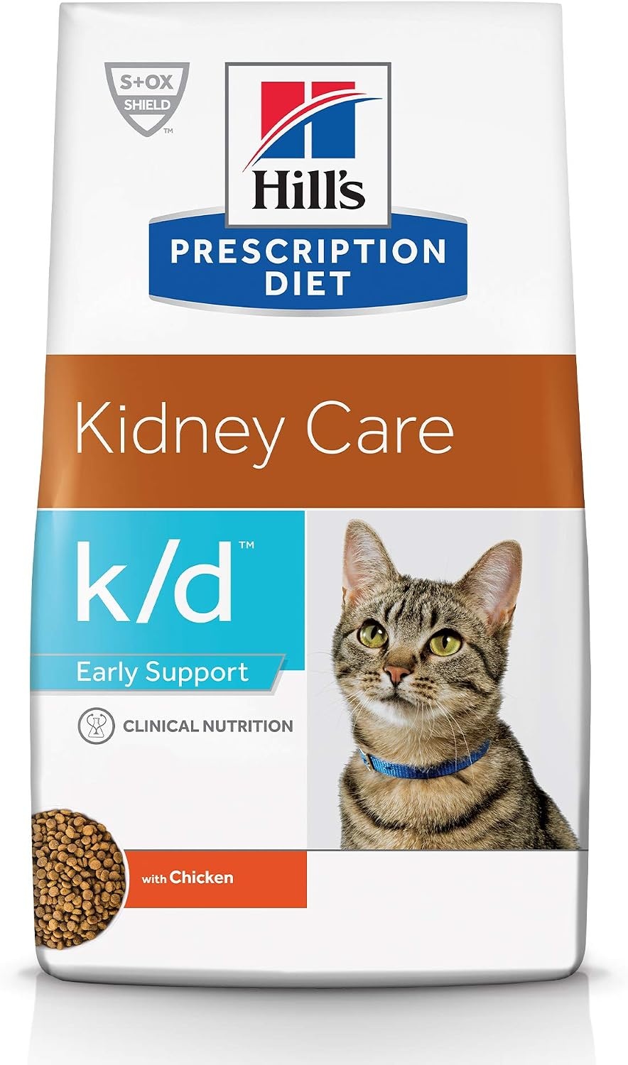 image:imageHills Prescription Diet kd Early Support Kidney Care Chicken Flavor Dry Cat Food Veterinary Diet 85 lb BagChicken