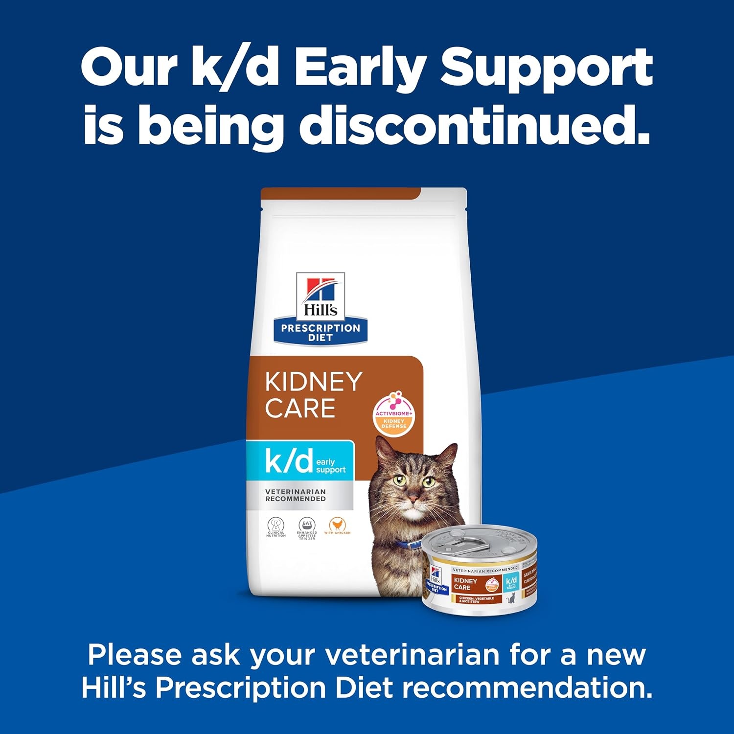 image:imageHills Prescription Diet kd Early Support Kidney Care Chicken Flavor Dry Cat Food Veterinary Diet 85 lb BagChicken