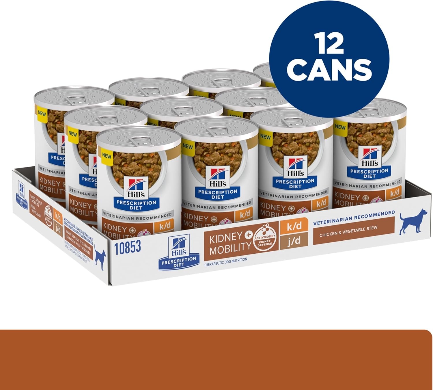 image:imageHills Prescription Diet kd Kidney Care jd Joint Care Chicken amp Vegetable Stew Flavor Wet Dog Food Veterinary Diet 125 oz Cans 12PackChicken Vegetable Stew