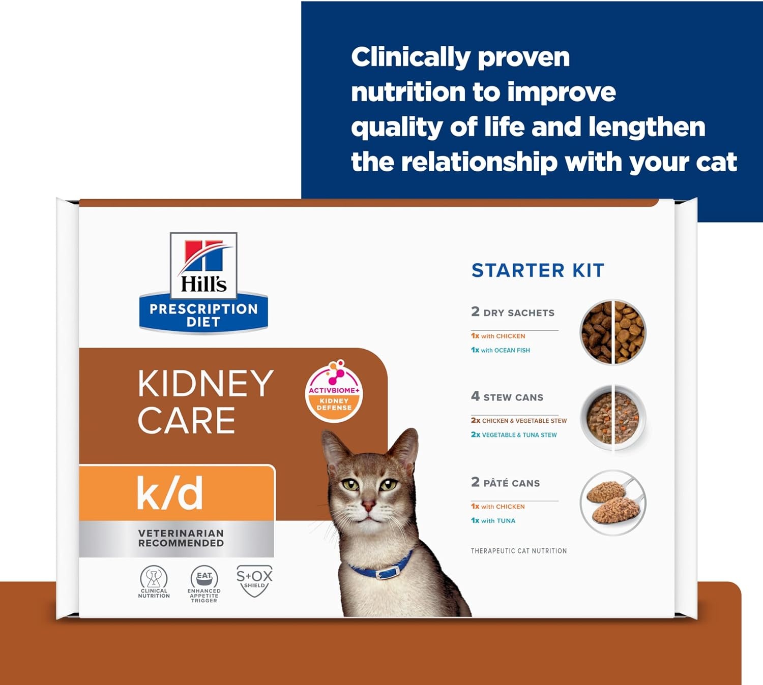 image:imageHills Prescription Diet kd Kidney Care Wet Cat Food Chicken amp Vegetable Stew 29 oz Cans 24PackStarter Kit
