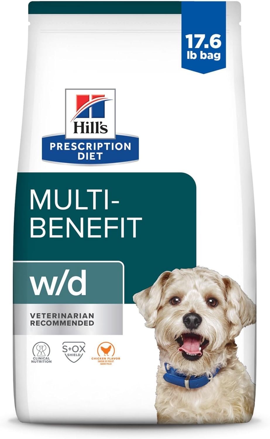 image:imageHills Prescription Diet wd MultiBenefit DigestiveWeightGlucoseUrinary Management Dry Dog Food Chicken 275 lb BagChicken