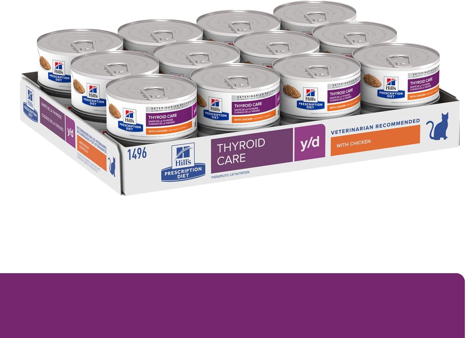 image:imageHills Prescription Diet yd Thyroid Care Wet Cat Food Chicken 55 oz Cans 24Pack