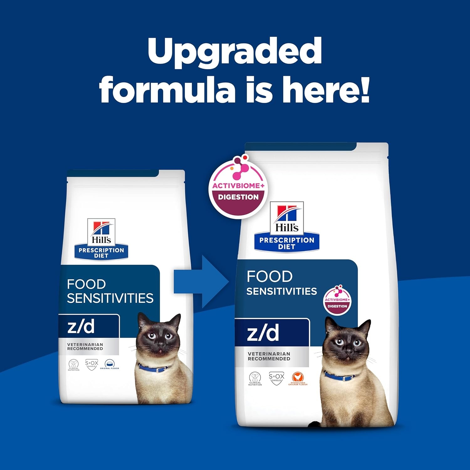 image:imageHills Prescription Diet zd SkinFood Sensitivities Dry Cat Food Hydrolyzed Chicken 4 lb BagChicken