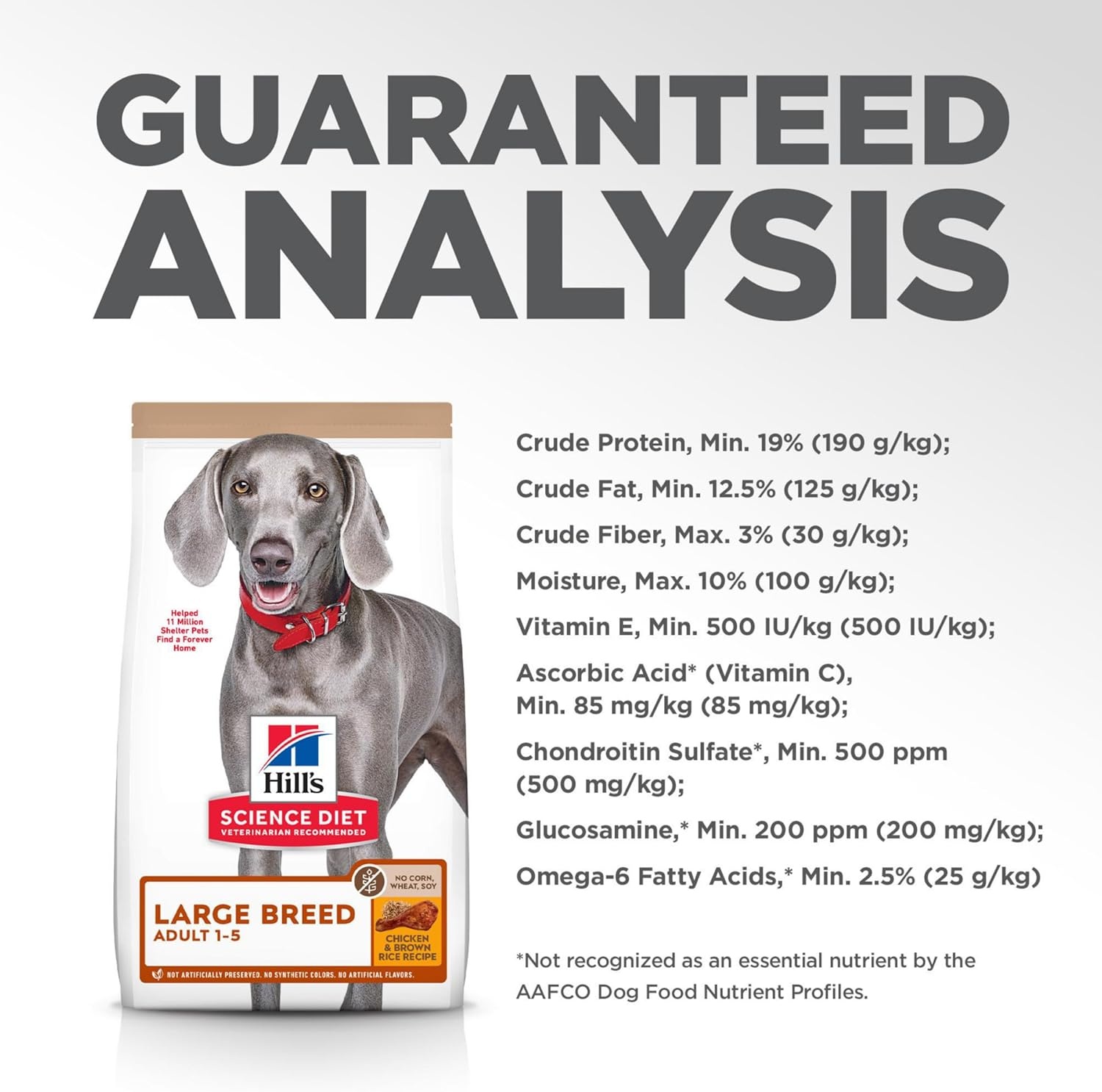 image:imageHills Science Diet Adult 15 Large Breed No Corn Wheat or Soy Dry Dog Food Chicken 30 lb BagChicken Brown Rice
