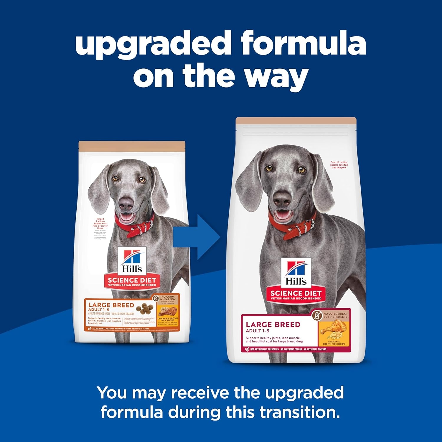 image:imageHills Science Diet Adult 15 Large Breed No Corn Wheat or Soy Dry Dog Food Chicken 30 lb BagChicken Brown Rice