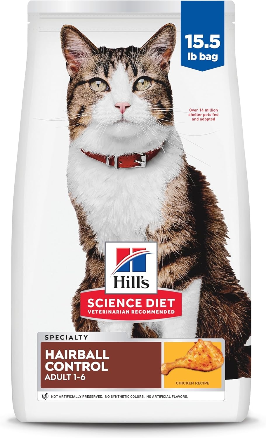 image:imageHills Science Diet Adult 16 Hairball Control Dry Cat Food Chicken 155 lb BagChicken