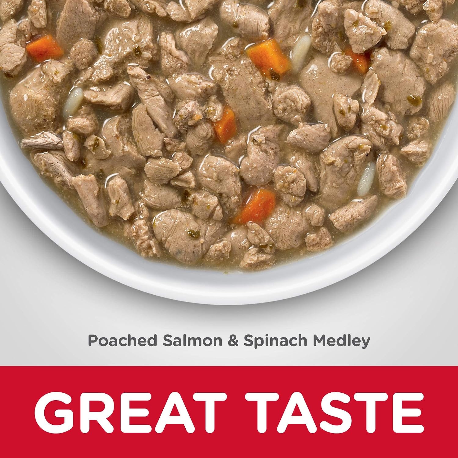 image:imageHills Science Diet Adult 16 Healthy Cuisine Wet Cat Food Roasted Chicken amp Rice Medley in Gravy 28 oz Cans 24PackPoached Salmon Spinach Stew