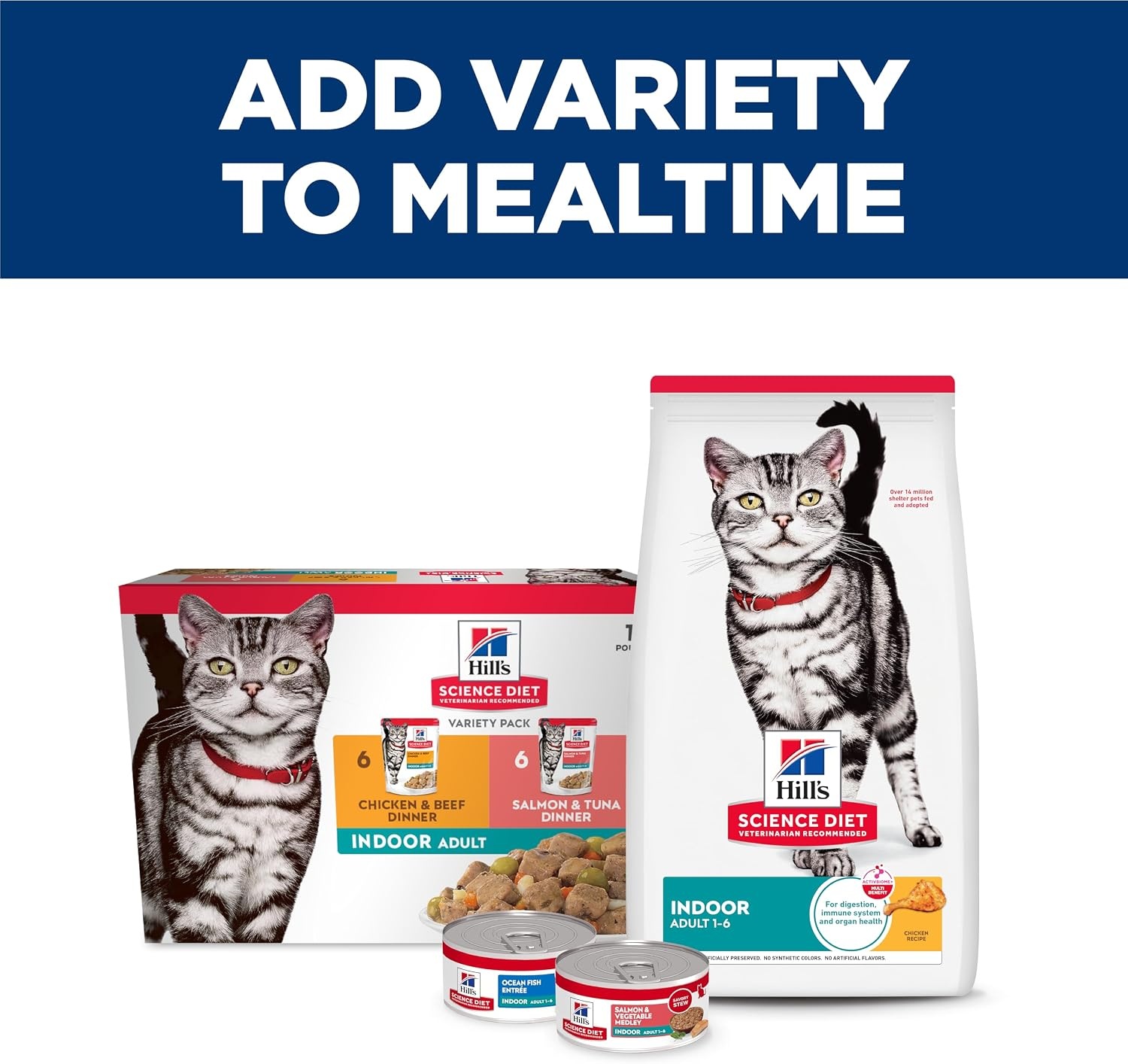 image:imageHills Science Diet Adult 16 Indoor Wet Cat Food Chicken 55 oz Cans 24PackSalmon Vegetables Stew