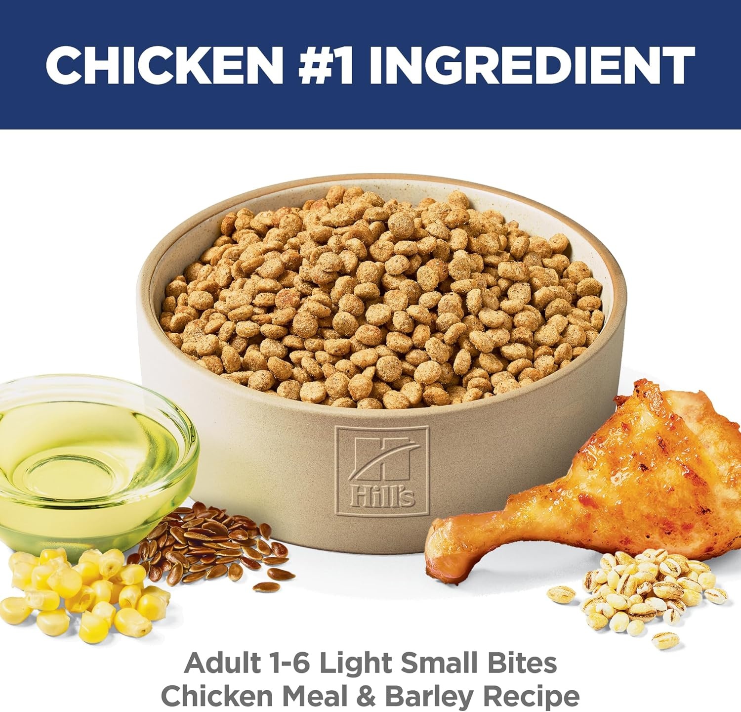 image:imageHills Science Diet Adult 16 Light Small Bites Dry Dog Food Chicken Meal amp Barley 5 lb BagChicken Barley