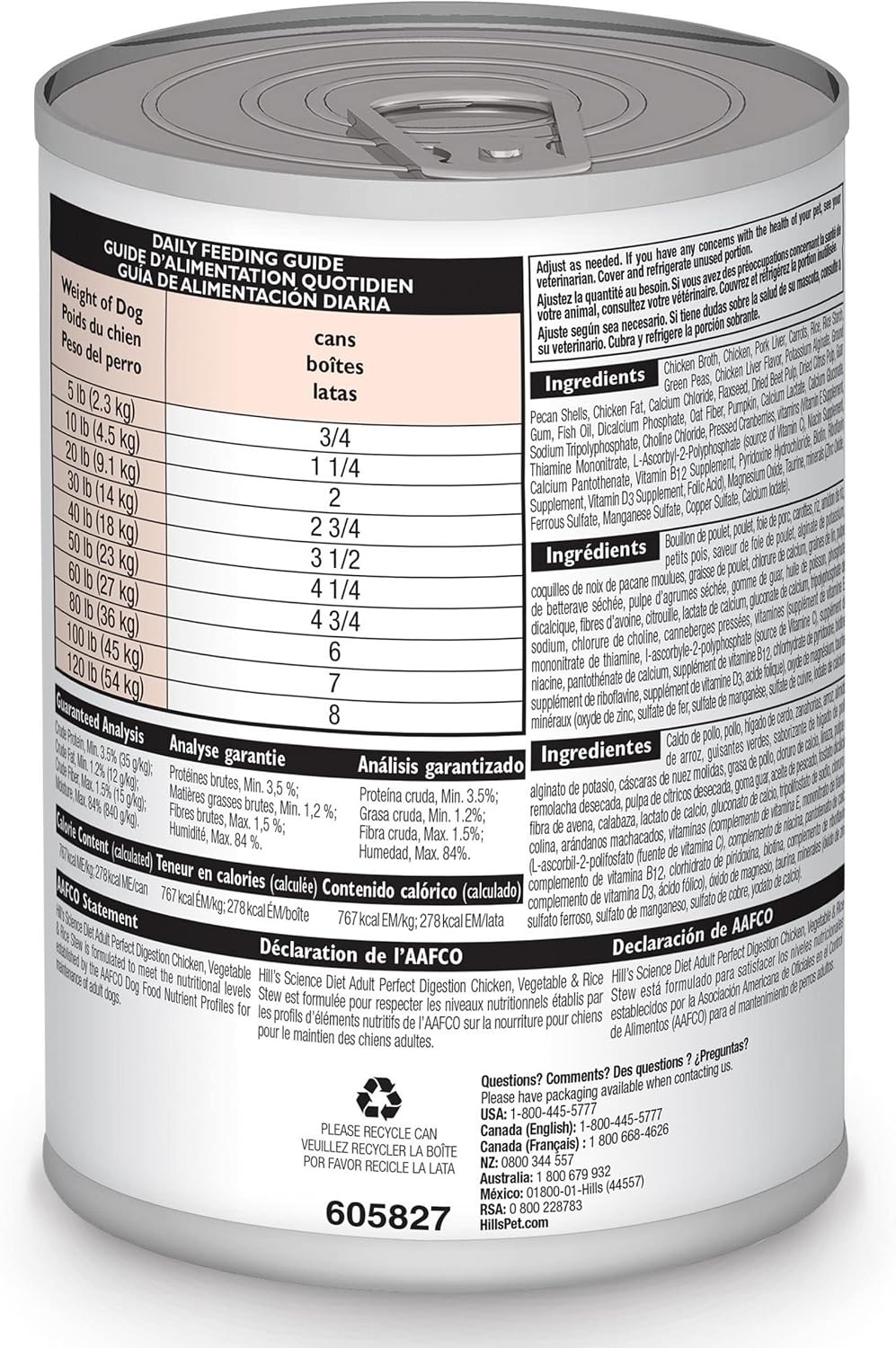 image:imageHills Science Diet Adult 16 Perfect Digestion Wet Dog Food Chicken Vegetable amp Rice 128 oz Cans 12PackChicken Vegetable Rice Stew