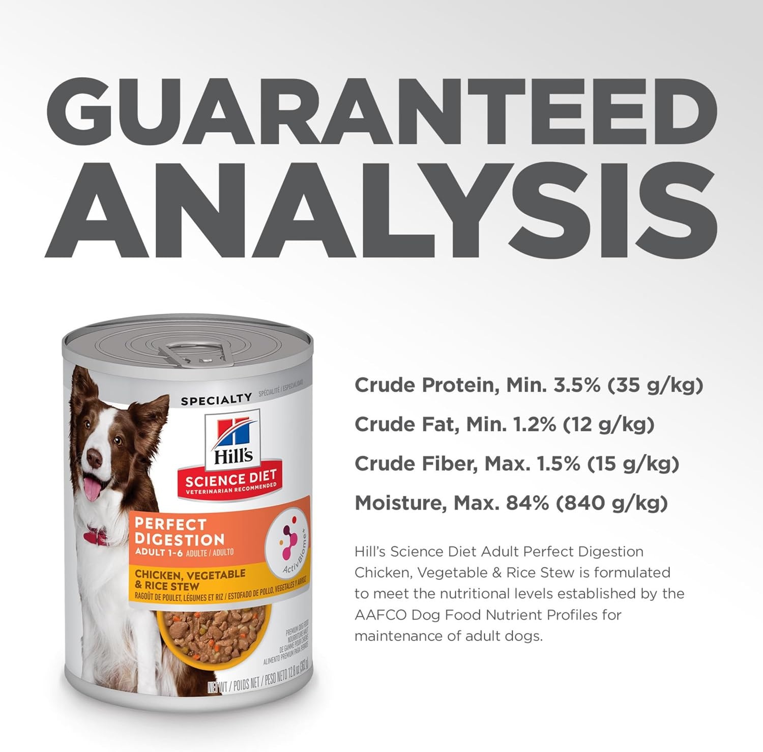 image:imageHills Science Diet Adult 16 Perfect Digestion Wet Dog Food Chicken Vegetable amp Rice 128 oz Cans 12PackChicken Vegetable Rice Stew