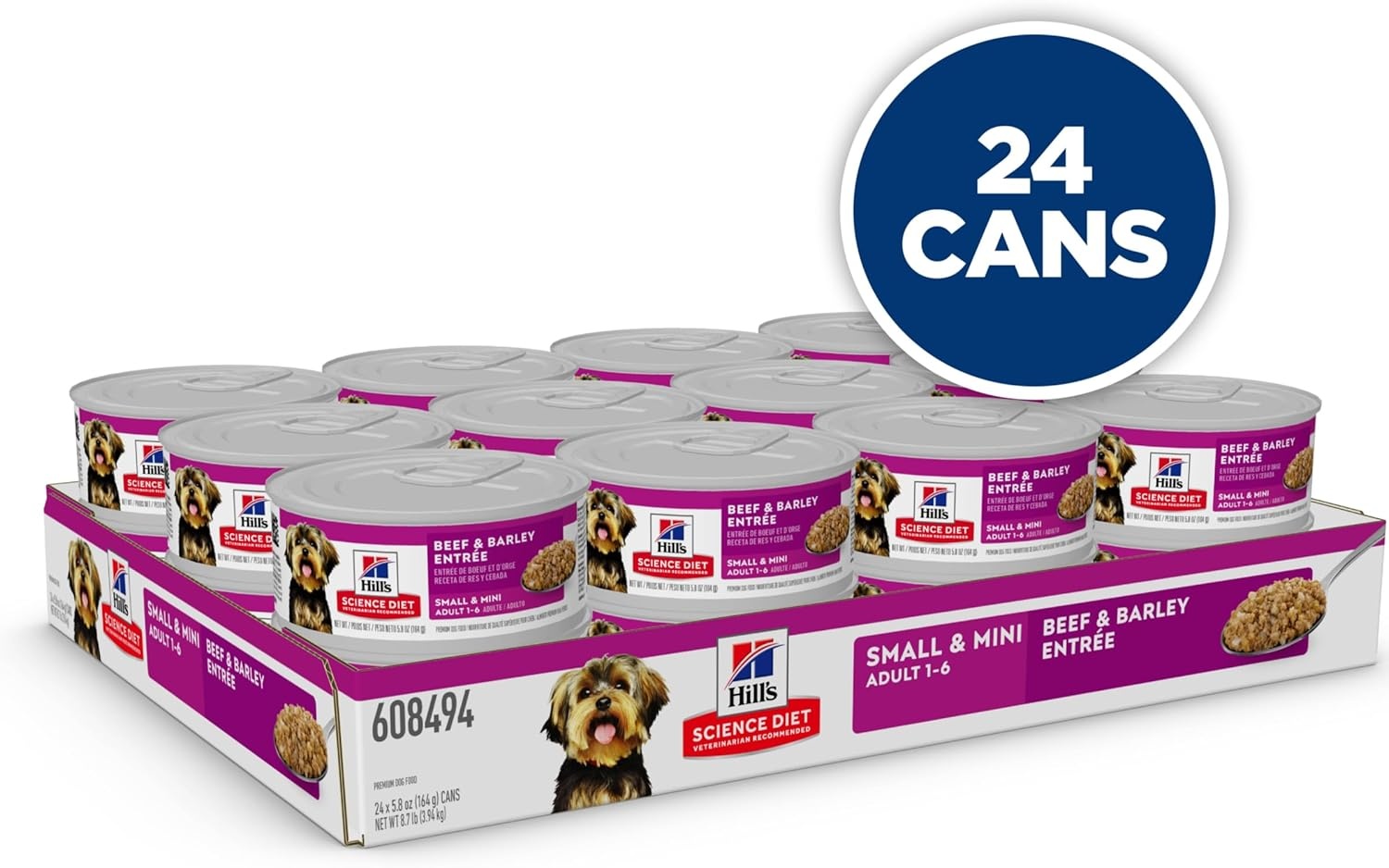 image:imageHills Science Diet Adult 16 Small amp Mini Wet Dog Food Chicken amp Barley 58 oz Cans 24PackBeef Barley Loaf