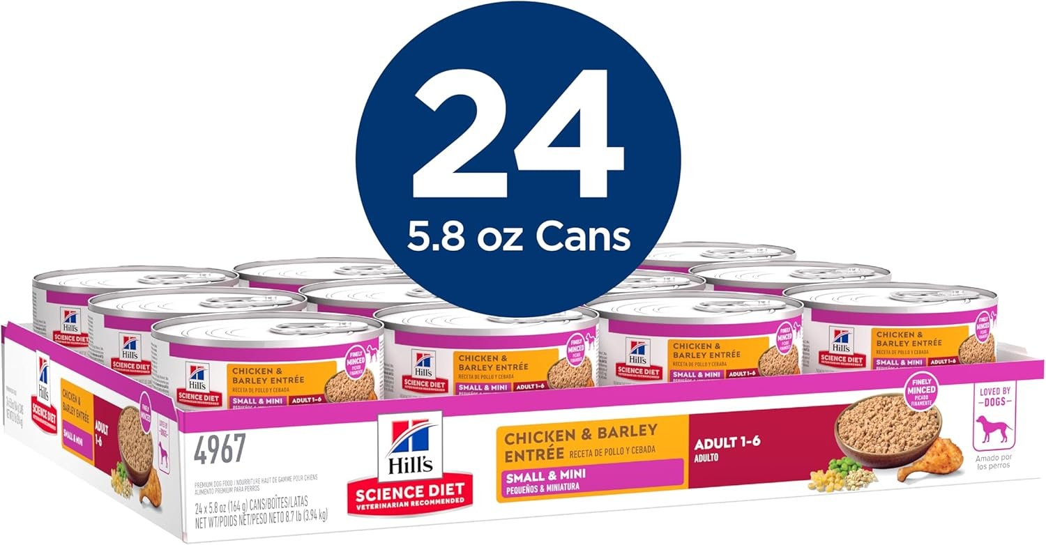 image:imageHills Science Diet Adult 16 Small amp Mini Wet Dog Food Chicken amp Barley 58 oz Cans 24PackChicken Barley