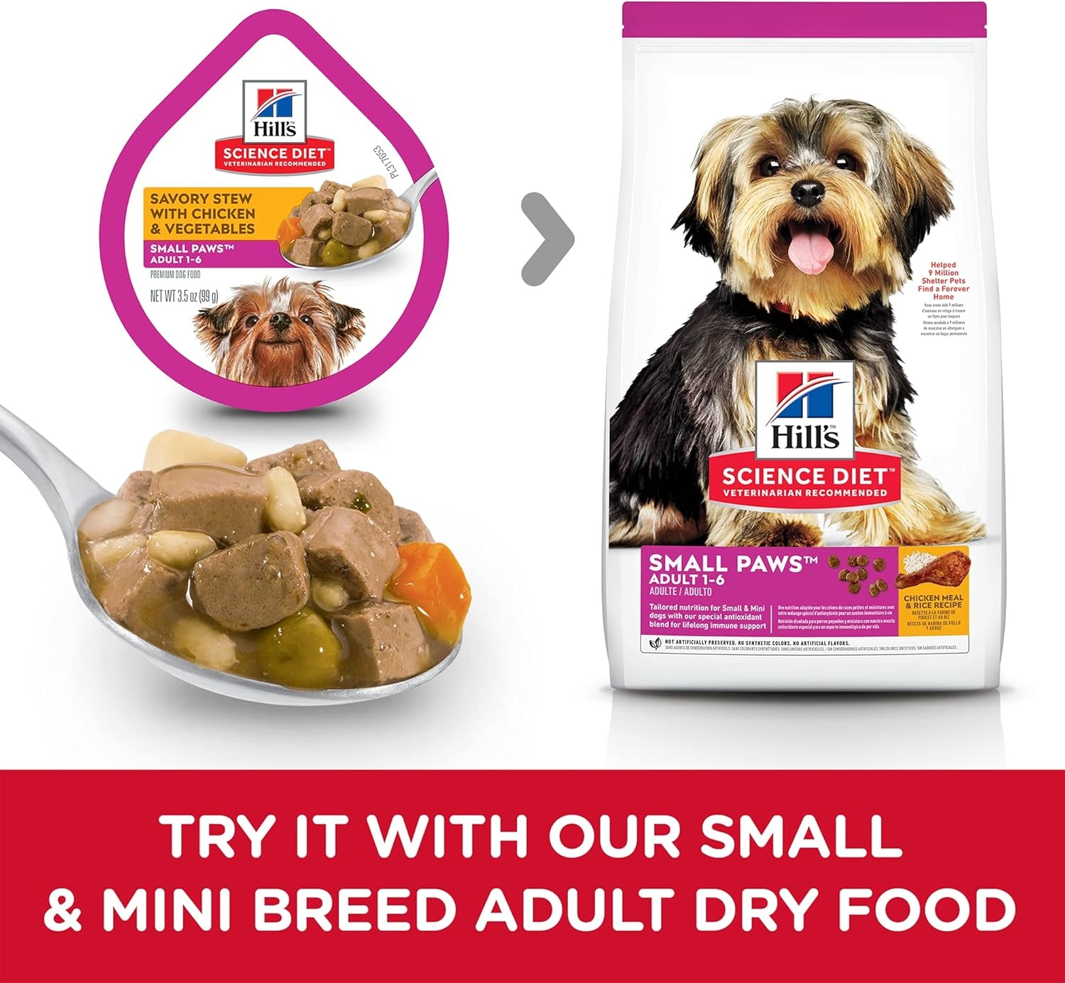 image:imageHills Science Diet Adult 16 Small amp Mini Wet Dog Food Chicken amp Vegetables 35 oz Trays 12PackChicken Vegetables Stew